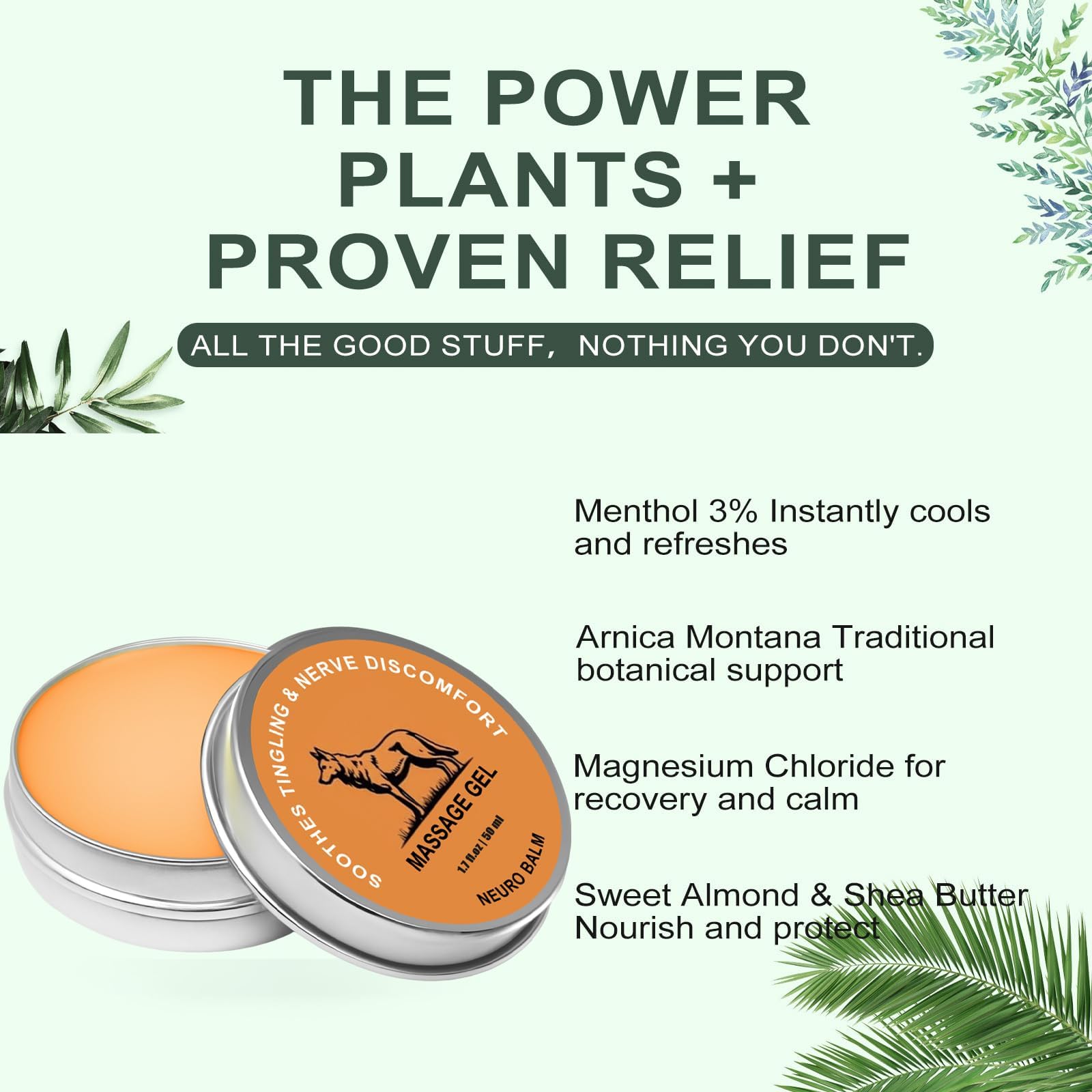 Nerve Relief Balm | Magnesium Neuro Balm for Neuropathy, Natural Joint Care Soothing Massage Cream, Arnica Oil, Camphor Blue, Chamomile Extract 50ml (2) - dailyvitalstore
