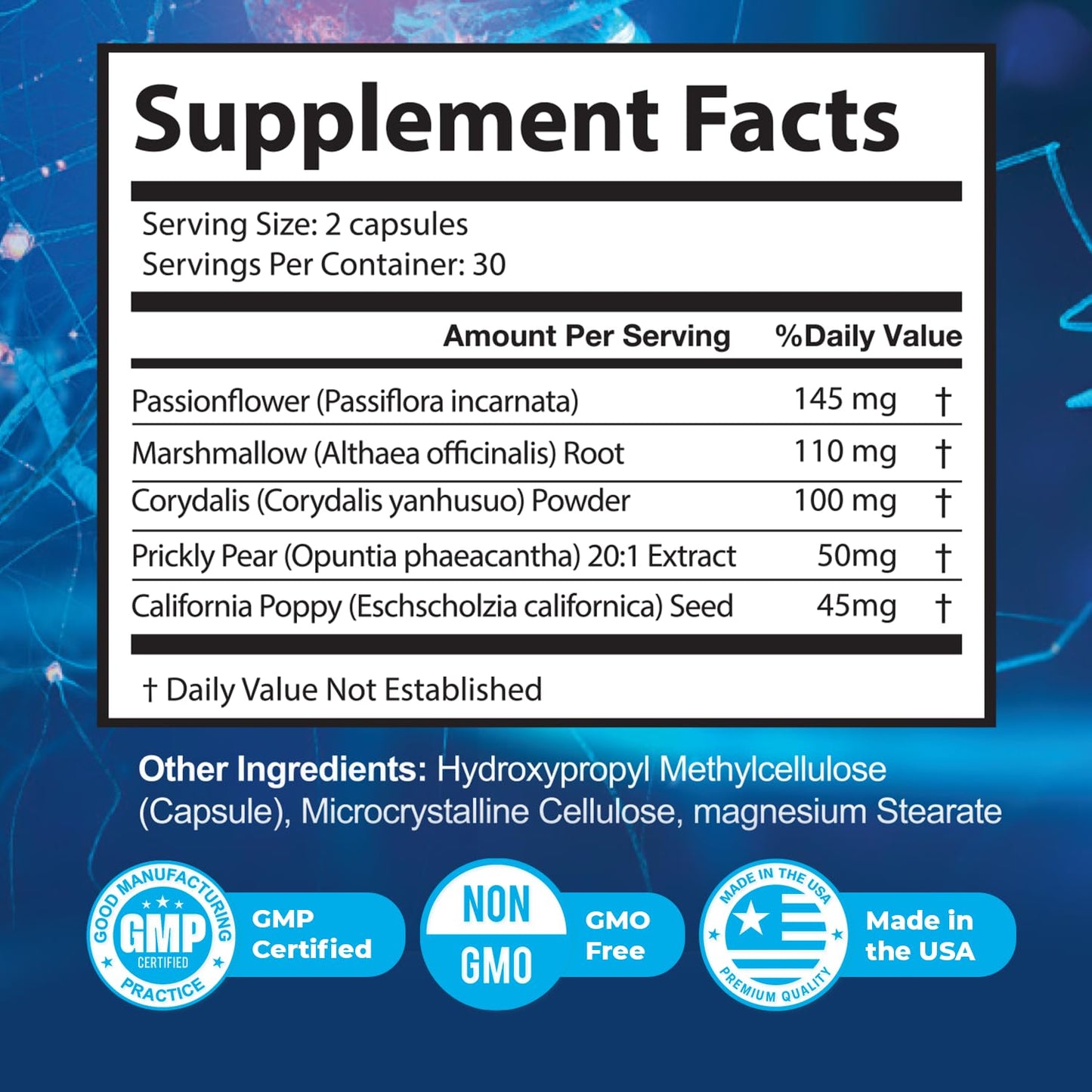 NerveAlive – Natural Daily Wellness Supplement w/ Passionflower, Marshmallow Root & Prickly Pear Extract – 100% Natural Ingredients, Non-GMO, GMP Certified, Made in USA – 60 Capsules, 3 Month Supply - dailyvitalstore
