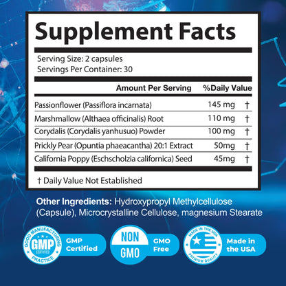 NerveAlive – Natural Daily Wellness Supplement w/ Passionflower, Marshmallow Root & Prickly Pear Extract – 100% Natural Ingredients, Non-GMO, GMP Certified, Made in USA – 60 Capsules, 3 Month Supply - dailyvitalstore