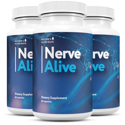 NerveAlive – Natural Daily Wellness Supplement w/ Passionflower, Marshmallow Root & Prickly Pear Extract – 100% Natural Ingredients, Non-GMO, GMP Certified, Made in USA – 60 Capsules, 3 Month Supply - dailyvitalstore