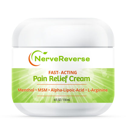 NerveReverse - Neuropathy Pain Relief Cream for feet, Hands, Legs Toes. Large 4 OZ. JAR. Fast-Acting, Maximum Strength Cream with 4% Menthol, MSM, L-Carnitine, L-Arginine, Vitamin E, Vitamin B6 - dailyvitalstore