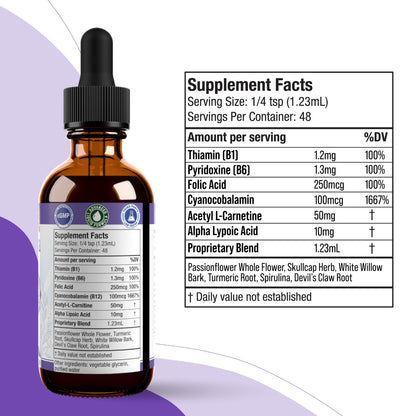 Nervestra - Nerve Health, with Alpha Lipoic Acid, to Bolster Nerve Health and Support Healthy Nerve Function - Alpha Lipoic Acid, Vitamin B6, White Willow Bark Turmeric Passionflower & More! - dailyvitalstore