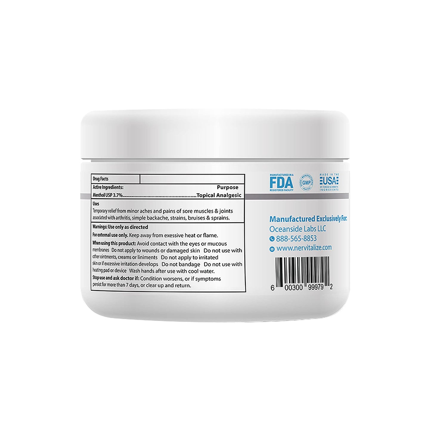 Nervitalize Fast Acting Nerve Pain Relief Cream Maximum Strength Formula - 3 fl oz - Helps Provide Neuro Pain Relief and Deep Nerve Nourishment to Support Normal Nerve Function - Made in The USA - dailyvitalstore