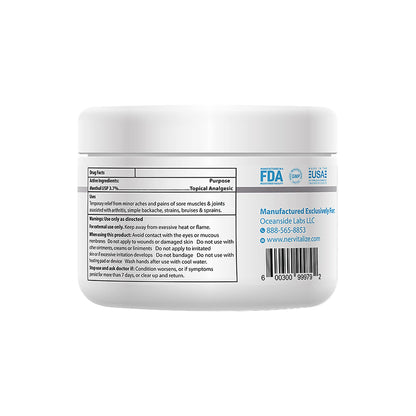 Nervitalize Fast Acting Nerve Pain Relief Cream Maximum Strength Formula - 3 fl oz - Helps Provide Neuro Pain Relief and Deep Nerve Nourishment to Support Normal Nerve Function - Made in The USA - dailyvitalstore