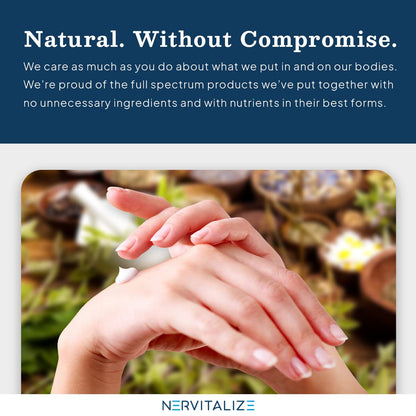 Nervitalize Fast Acting Nerve Pain Relief Cream Maximum Strength Formula - 3 fl oz - Helps Provide Neuro Pain Relief and Deep Nerve Nourishment to Support Normal Nerve Function - Made in The USA - dailyvitalstore