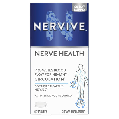 Nervive Nerve Health, Alpha Lipoic Acid, Fortify Nerve Health, Healthy Nerve Function, Healthy Blood Circulation, Supplement, Tablet, 60 Tablets - dailyvitalstore