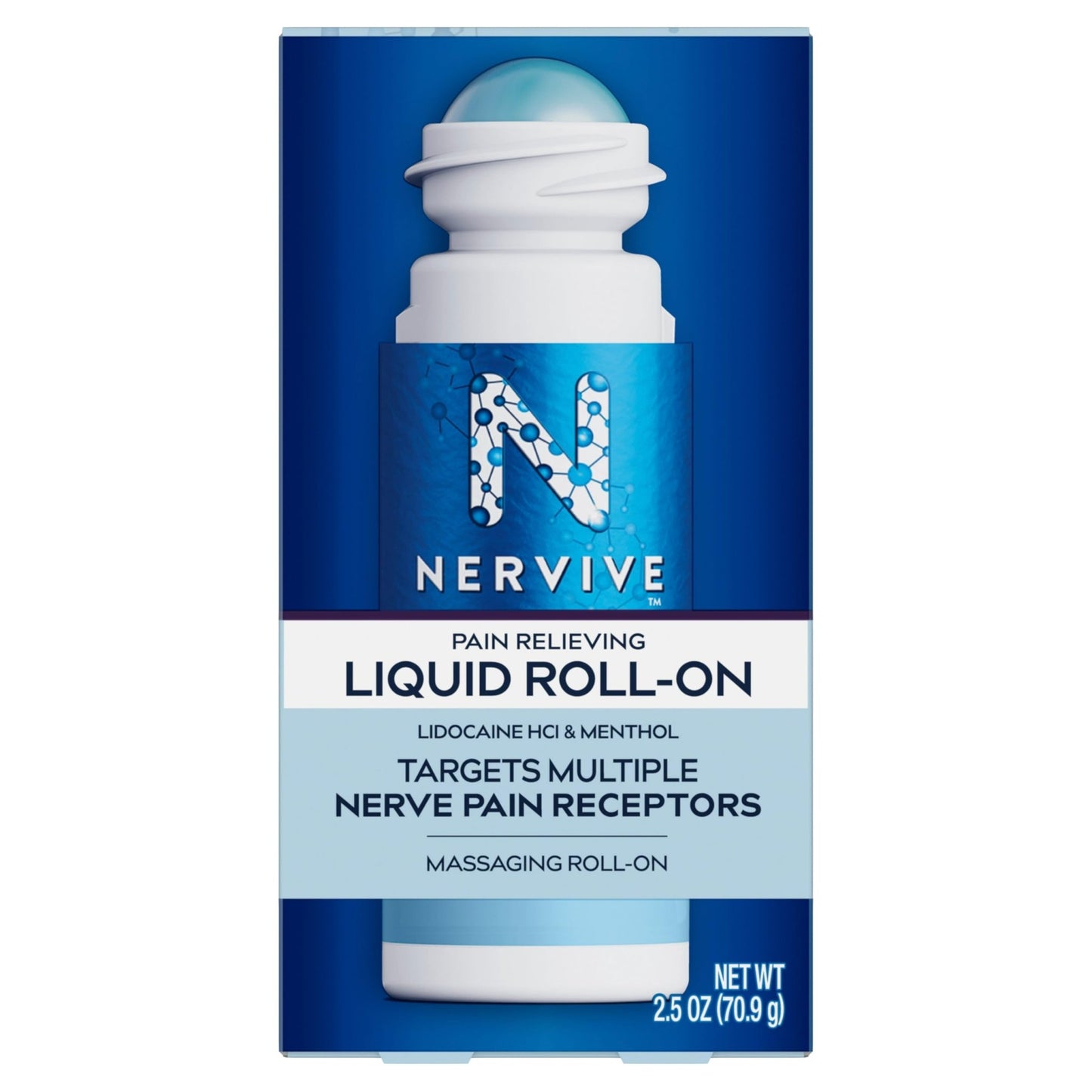 Nervive Pain Relieving Roll On, Lidocaine Roll On, Nervive Pain Relief, Lidocaine Topical, Foot Pain, Leg Pain, Hand Pain, Max Strength Formula, 2.5oz - dailyvitalstore