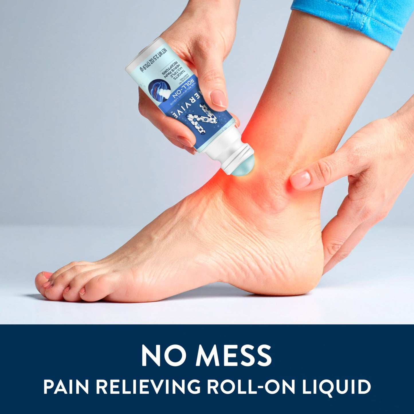 Nervive Pain Relieving Roll On, Lidocaine Roll On, Nervive Pain Relief, Lidocaine Topical, Foot Pain, Leg Pain, Hand Pain, Max Strength Formula, 2.5oz - dailyvitalstore