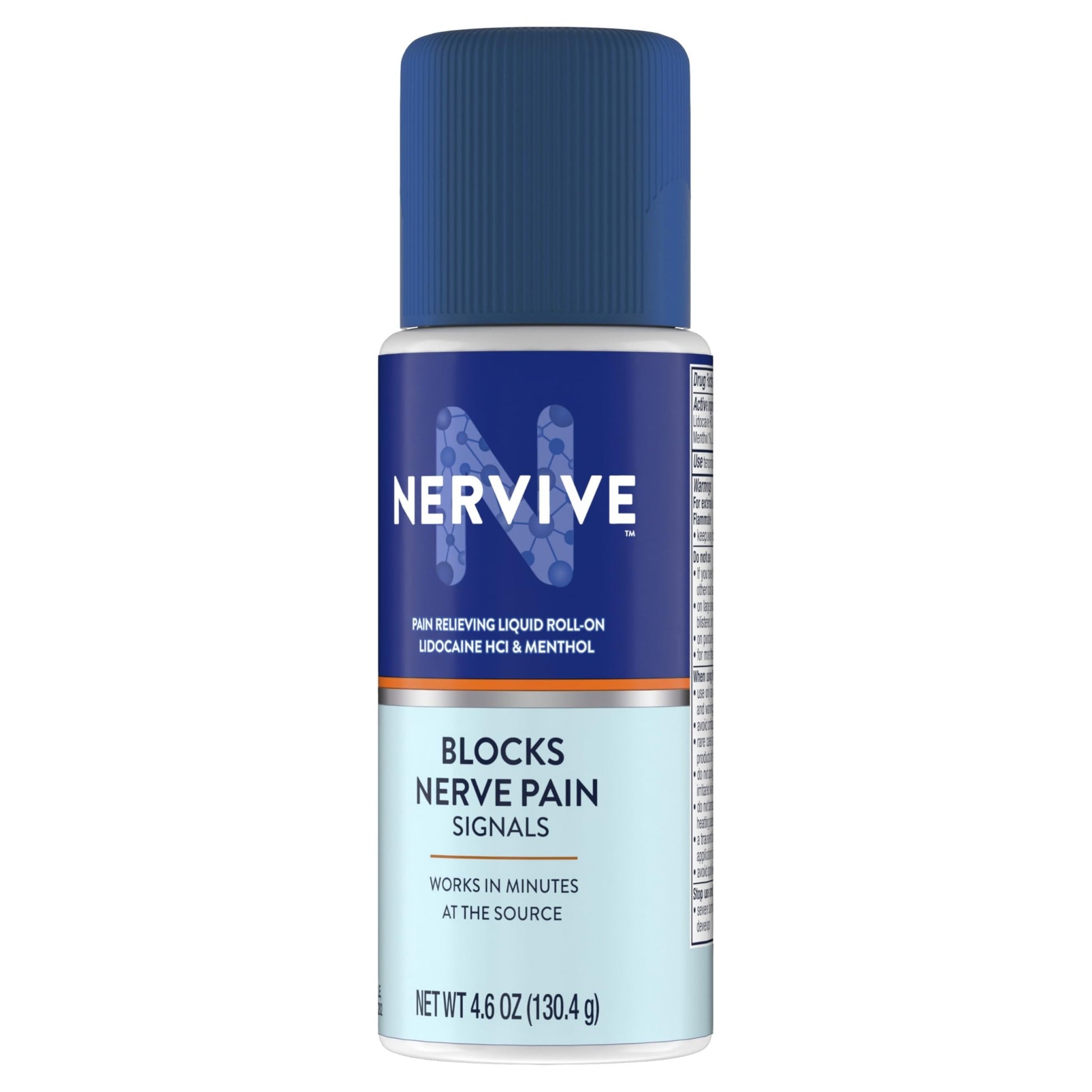 Nervive Pain Relieving Roll On, Lidocaine Roll On, Nervive Pain Relief, Lidocaine Topical, Foot Pain, Leg Pain, Hand Pain, Max Strength Formula, 4.6oz - dailyvitalstore