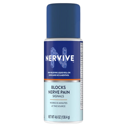 Nervive Pain Relieving Roll On, Lidocaine Roll On, Nervive Pain Relief, Lidocaine Topical, Foot Pain, Leg Pain, Hand Pain, Max Strength Formula, 4.6oz - dailyvitalstore
