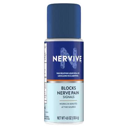 Nervive Pain Relieving Roll On, Lidocaine Roll On, Nervive Pain Relief, Lidocaine Topical, Foot Pain, Leg Pain, Hand Pain, Max Strength Formula, 4.6oz - dailyvitalstore