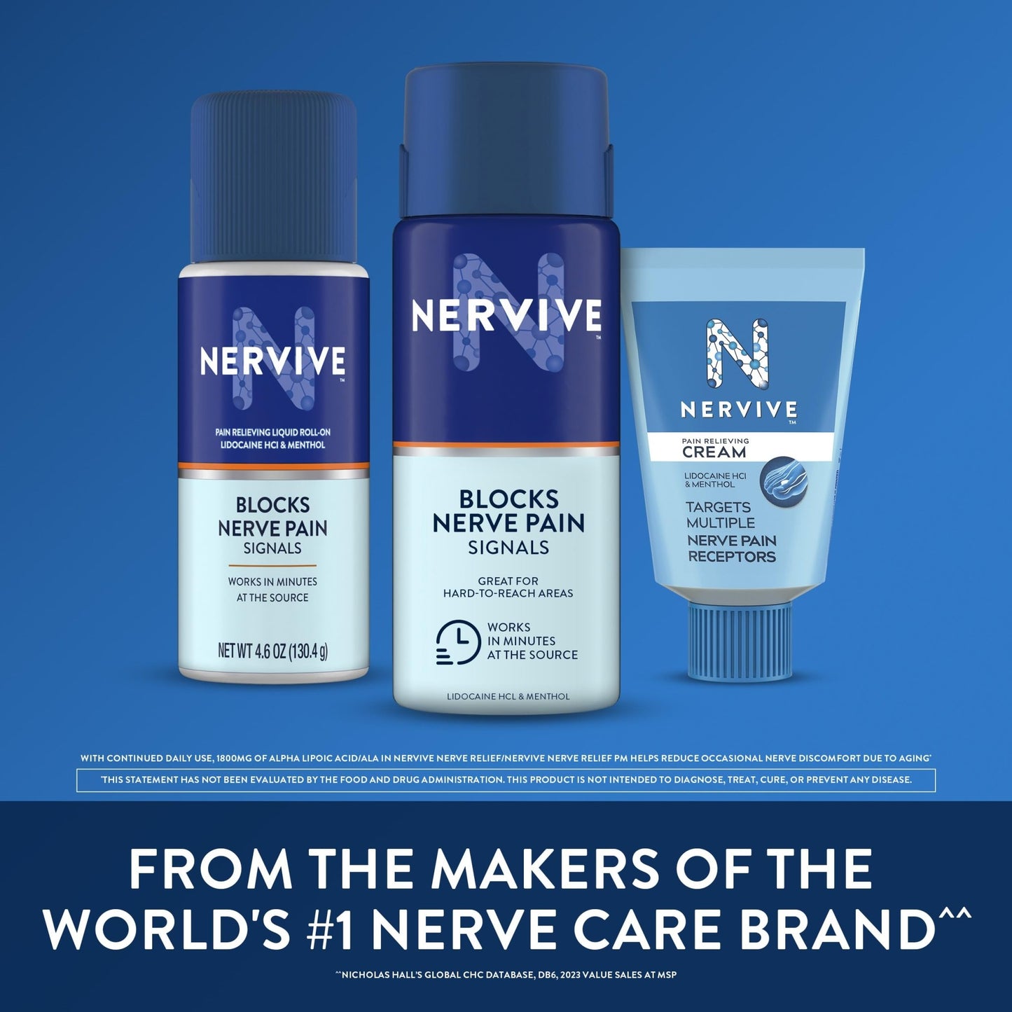 Nervive Pain Relieving Spray, Lidocaine Spray, Nervive Pain Relief, Lidocaine Topical, Foot Pain, Leg Pain, Hand Pain, Max Strength Formula, for Hard to Reach Areas, 4.5oz - dailyvitalstore