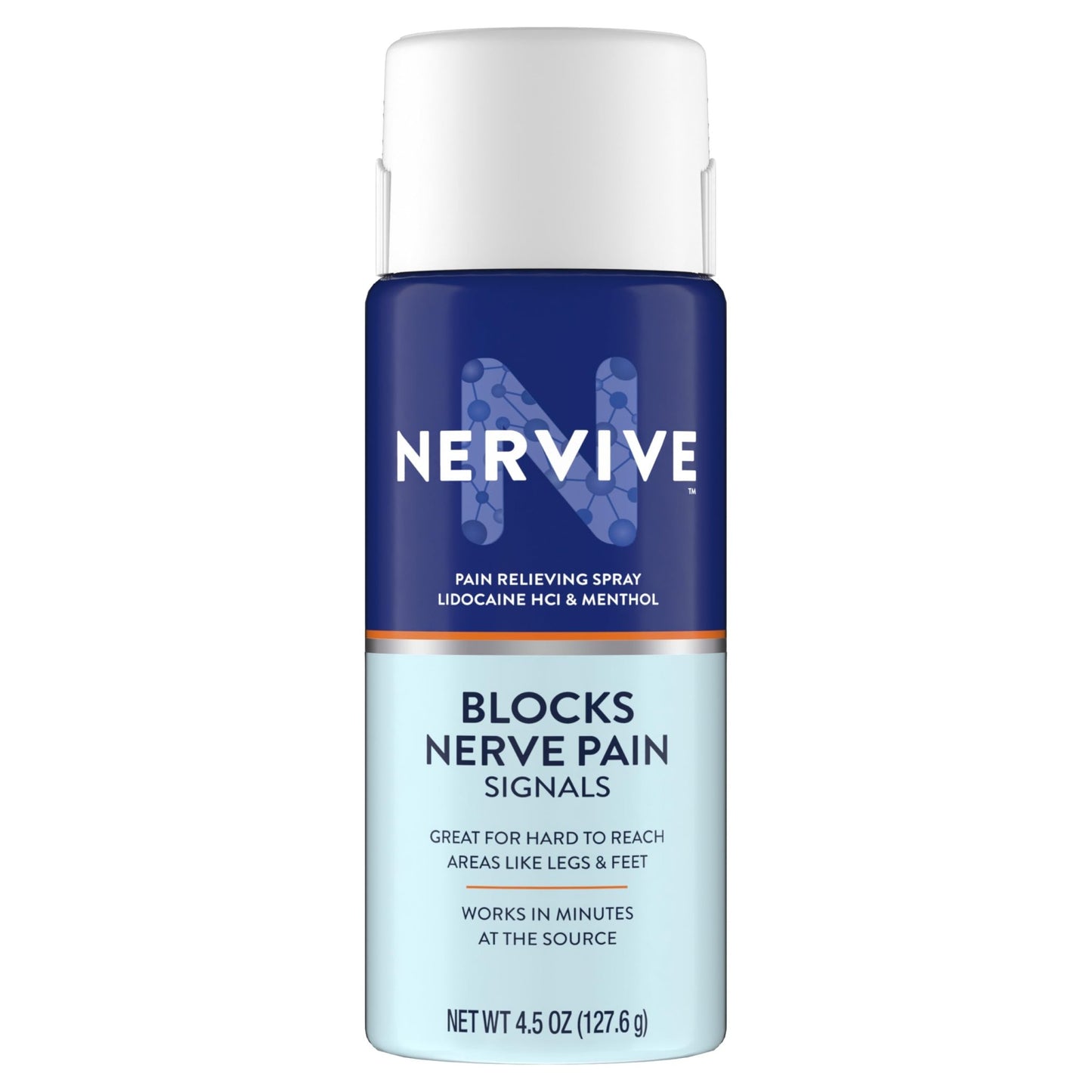 Nervive Pain Relieving Spray, Lidocaine Spray, Nervive Pain Relief, Lidocaine Topical, Foot Pain, Leg Pain, Hand Pain, Max Strength Formula, for Hard to Reach Areas, 4.5oz - dailyvitalstore