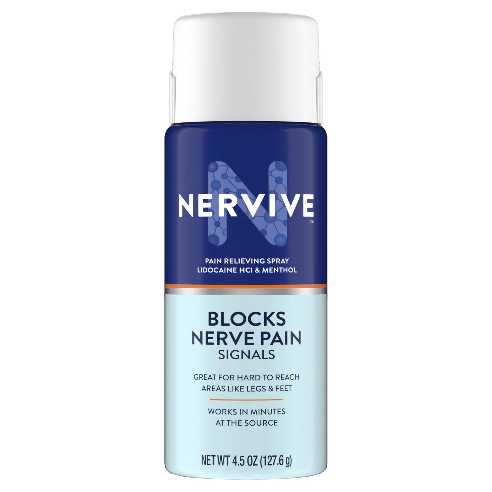 Nervive Pain Relieving Spray, Lidocaine Spray, Nervive Pain Relief, Lidocaine Topical, Foot Pain, Leg Pain, Hand Pain, Max Strength Formula, for Hard to Reach Areas, 4.5oz - dailyvitalstore