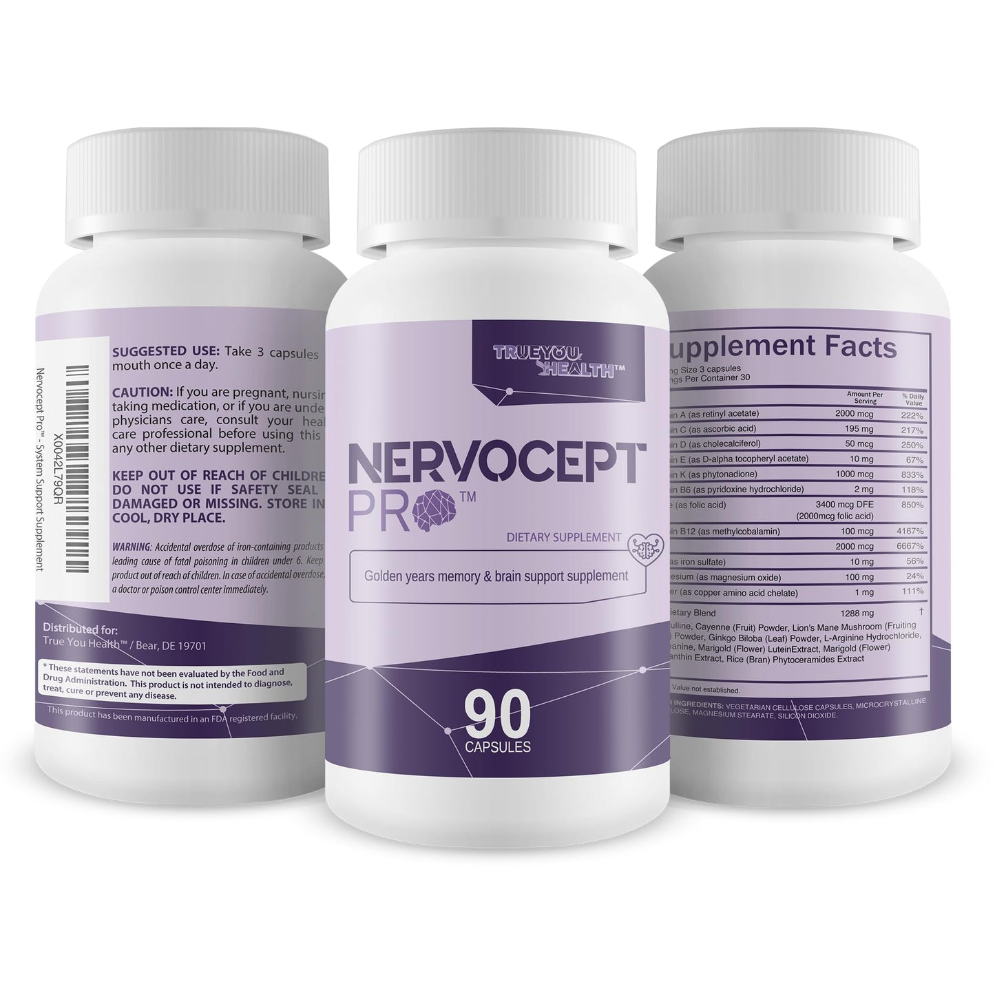 Nervocept Pro - Our Best Nerve Support Capsules - Lions Mane, Magnesium, Vitamin B For Nerve Repair - Vitamin D for Nerves - Lions Mane Memory & Nerve Support - Vitamin B12 Nerve Support - dailyvitalstore