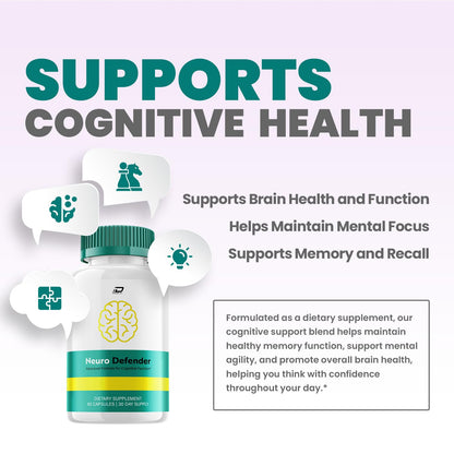 Neuro Defender Supplement Capsules – NeuroDefender Natural Blend Formula Focus Memory Support and Reviews (1 Pack – 60 Capsules) - dailyvitalstore