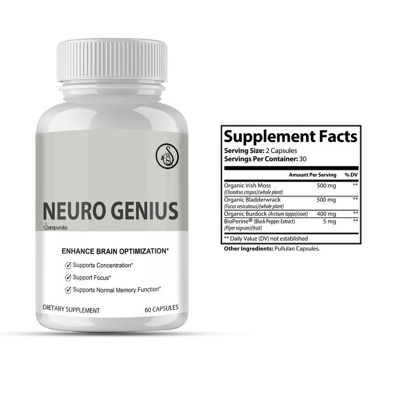 Neuro Genius Advanced Cognitive Support Supplement to uplock Brain Potential - dailyvitalstore