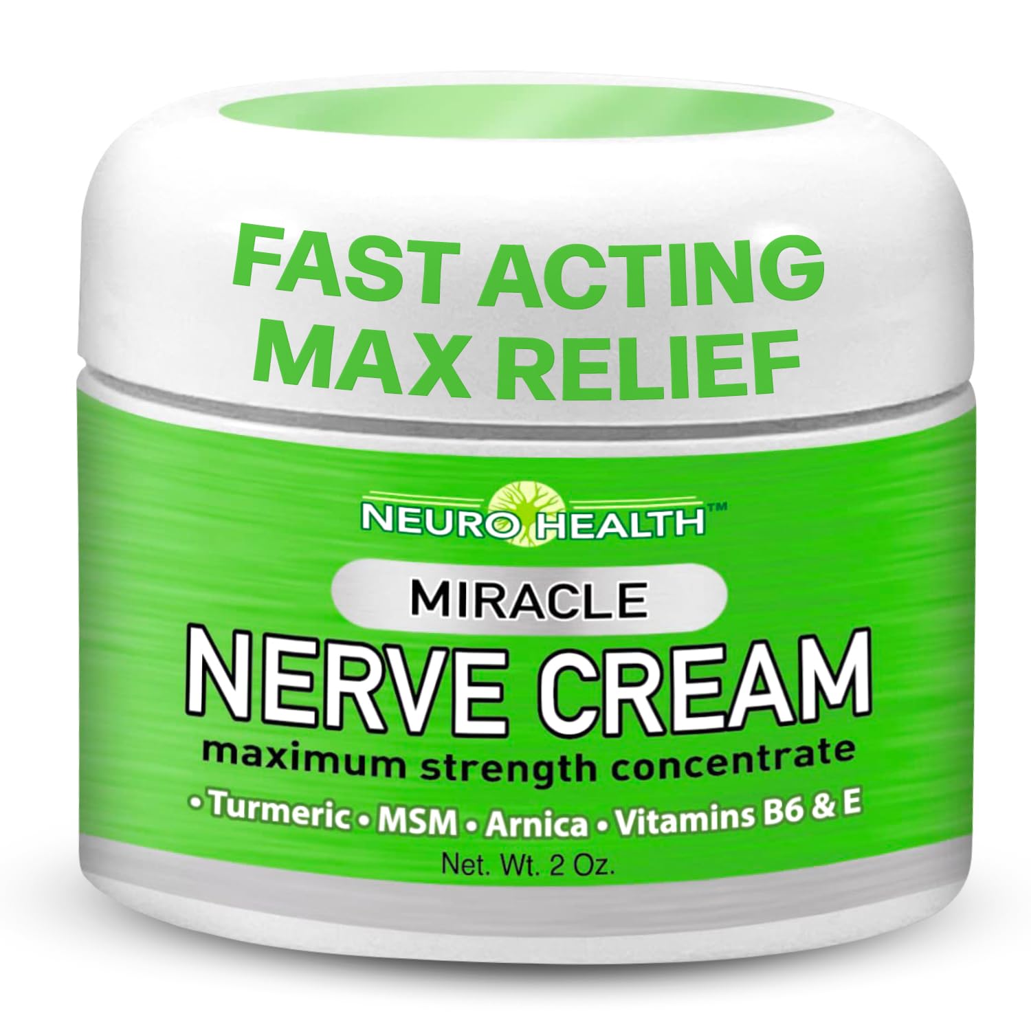 Neuro Health Miracle Nerve Cream - Maximum Strength - Turmeric and Arnica Blend for Neuropathy Discomfort Relief - Soothing Foot & Hand Formula with MSM, B6, E - Made in USA - dailyvitalstore