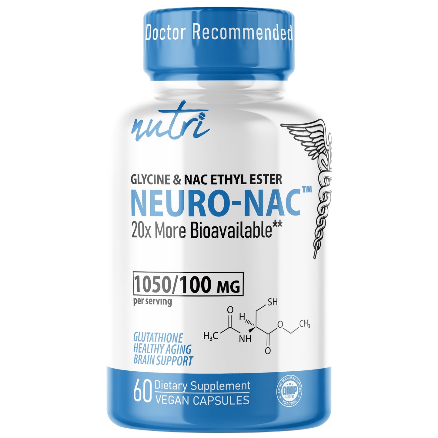 Neuro NAC Supplement N-Acetyl Cysteine Ethyl Ester - 20x More Bioavailable Than NAC 600 mg - Boost Glutathione 10x More Than Liposomal Glutathione - dailyvitalstore