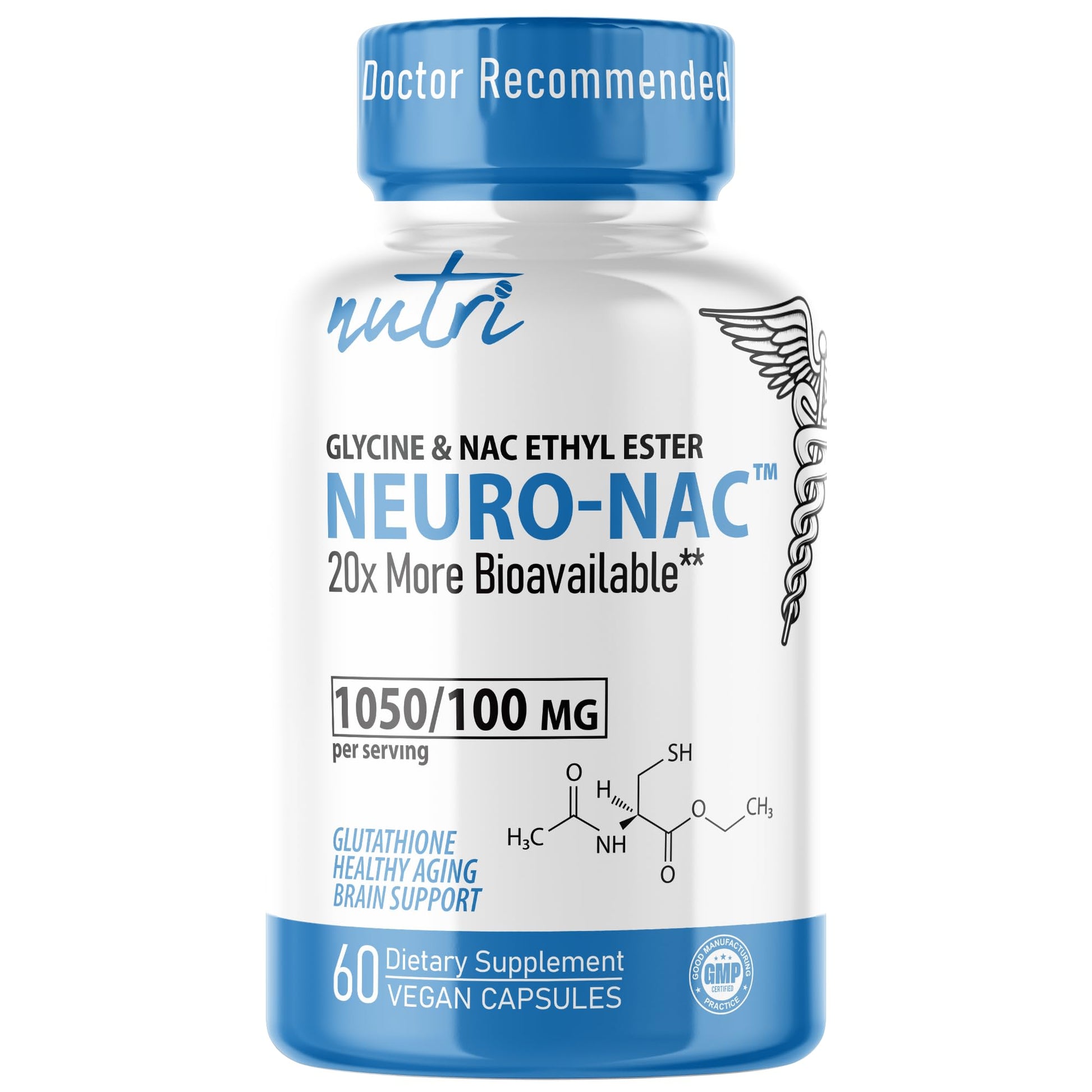 Neuro NAC Supplement N-Acetyl Cysteine Ethyl Ester - 20x More Bioavailable Than NAC 600 mg - Boost Glutathione 10x More Than Liposomal Glutathione - dailyvitalstore