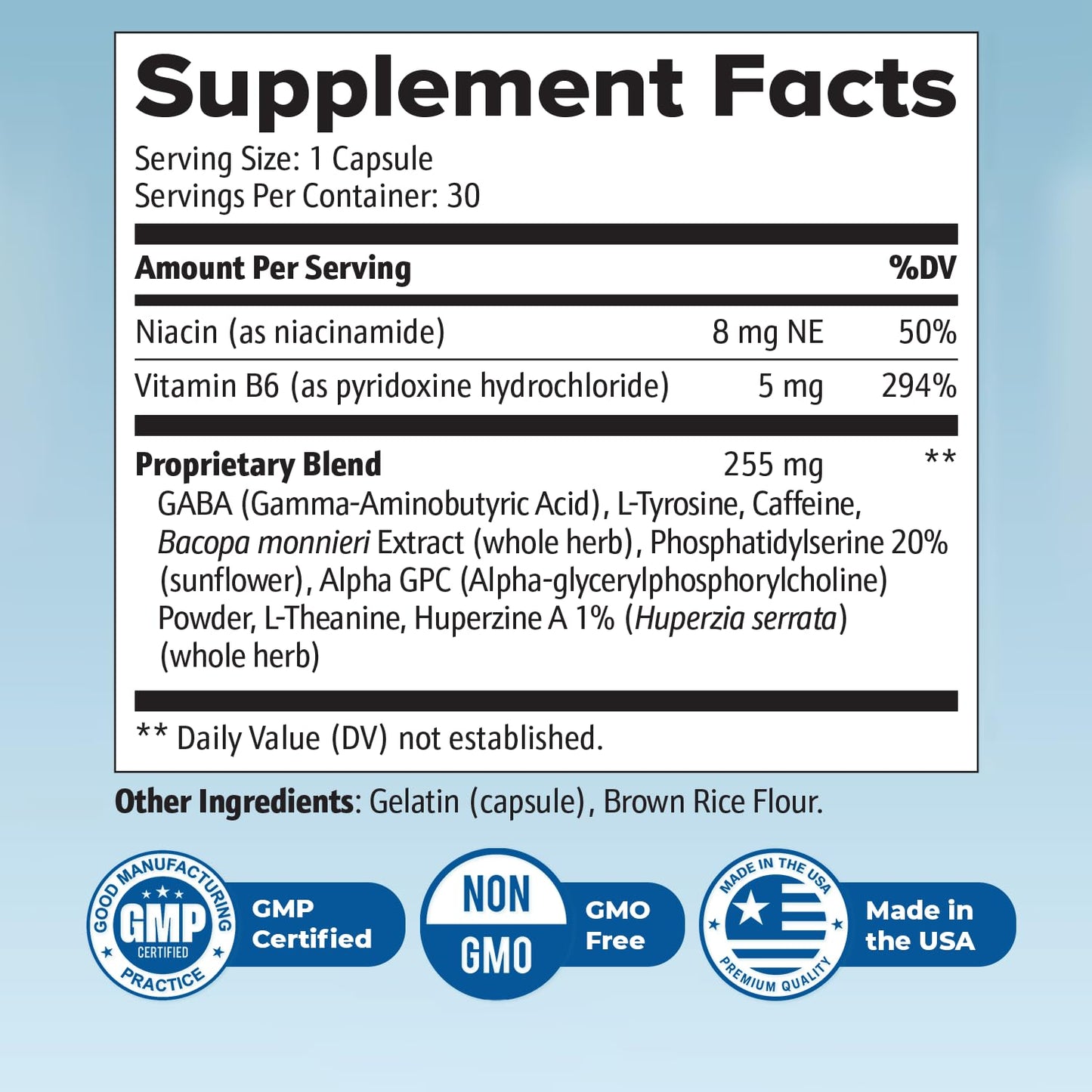 Neuro Sharp – Natural Formula with Bacopa Monnieri, Ginkgo Biloba & Huperzine-A – Made in the USA, Non-GMO, 30 Capsules, 3 Month Supply - dailyvitalstore