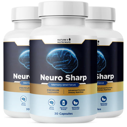 Neuro Sharp – Natural Formula with Bacopa Monnieri, Ginkgo Biloba & Huperzine-A – Made in the USA, Non-GMO, 30 Capsules, 3 Month Supply - dailyvitalstore