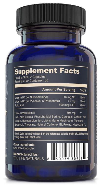 NEUROACT Brain Health Memory, Focus, Concentration, Mental Clarity with CognatiQ, Vitamin B3 & B6 | Manage Stress & Elevate Mood | Holistic Brain Health Formula, Sustained Energy & Well Being - dailyvitalstore