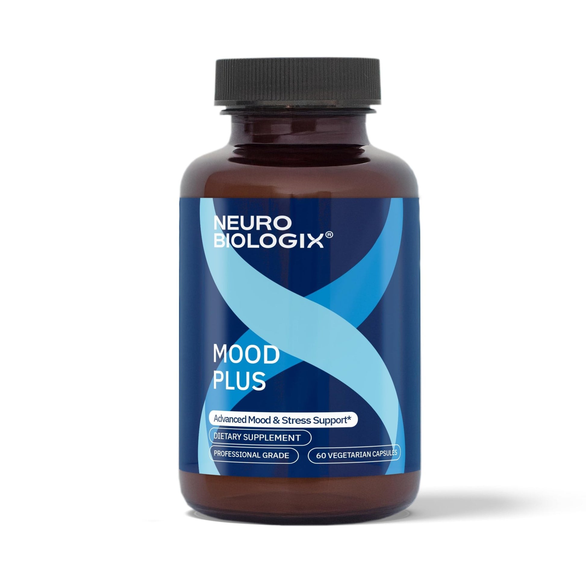 Neurobiologix Mood Plus for Men and Women, Mood & Stress Support Supplement with GABA, 5-HTP, Ashwagandha, Magnesium & Chamomile for Emotional Balance, Relaxation & Serotonin Support, 60 Capsules - dailyvitalstore