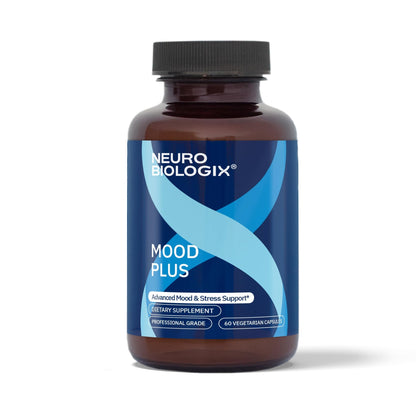 Neurobiologix Mood Plus for Men and Women, Mood & Stress Support Supplement with GABA, 5-HTP, Ashwagandha, Magnesium & Chamomile for Emotional Balance, Relaxation & Serotonin Support, 60 Capsules - dailyvitalstore