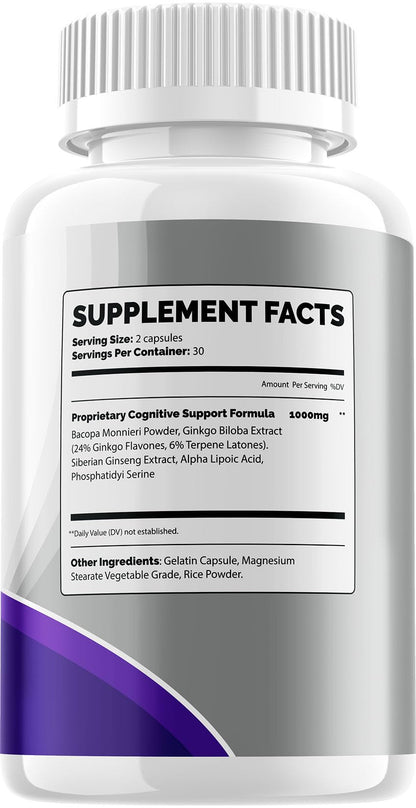 Neurocept Supplement Capsules – All Natural Maximum Strength Formula, Focus & Memory Support (2 Pack – 120 Capsules) - dailyvitalstore
