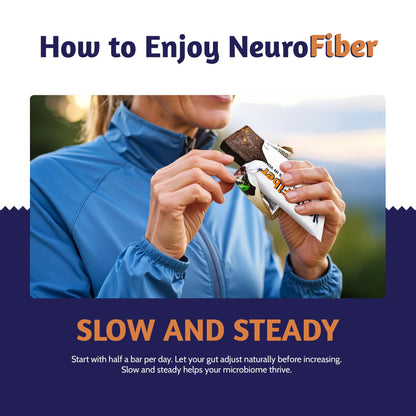 NeuroFiber Prebiotic High Fiber Bars – Gut Health, Bowel Regularity & Brain Function Support – Plant-Based, Gluten Free, Vega - dailyvitalstore