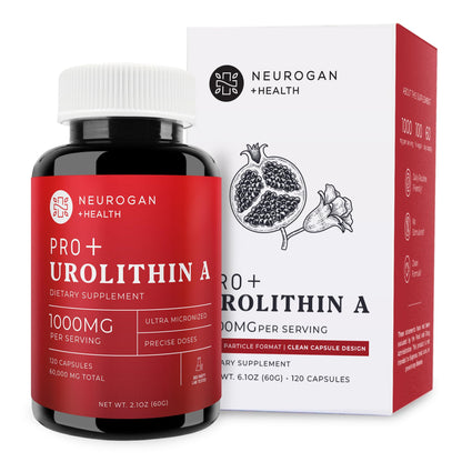 Neurogan Urolithin A PRO Capsules - 1000mg, 120 Ct - Advanced Cellular Health, Post Biotic Supplements - Ultra Micronized Urolithin A Supplement, Sourced from Pomegranate Extract - dailyvitalstore