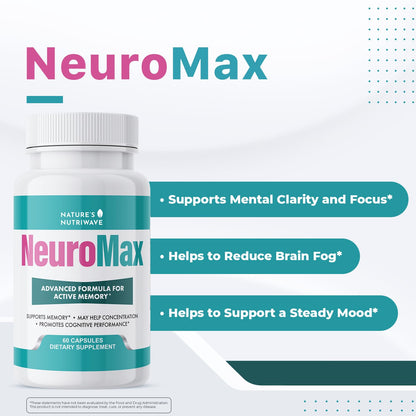 NeuroMax – Natural Herbal Blend with Passion Flower, Marshmallow Root & California Poppy – Non-GMO, Easy-to-Take Capsules, Made in USA, GMP Certified Facility - 60 Capsules, 1 Month Supply - dailyvitalstore