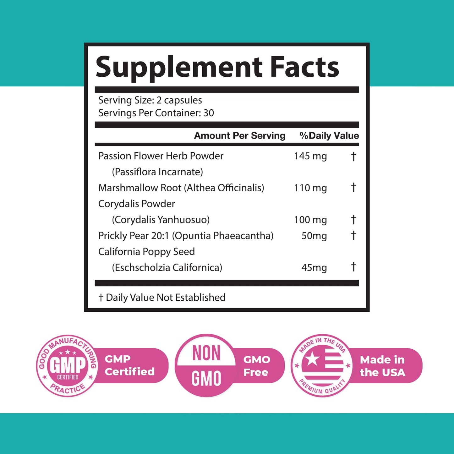 NeuroMax – Natural Herbal Blend with Passion Flower, Marshmallow Root & California Poppy – Non-GMO, Easy-to-Take Capsules, Made in USA, GMP Certified Facility - 60 Capsules, 1 Month Supply - dailyvitalstore