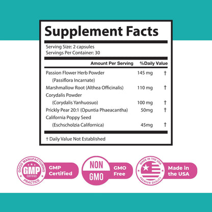 NeuroMax – Natural Herbal Blend with Passion Flower, Marshmallow Root & California Poppy – Non-GMO, Easy-to-Take Capsules, Made in USA, GMP Certified Facility - 60 Capsules, 1 Month Supply - dailyvitalstore
