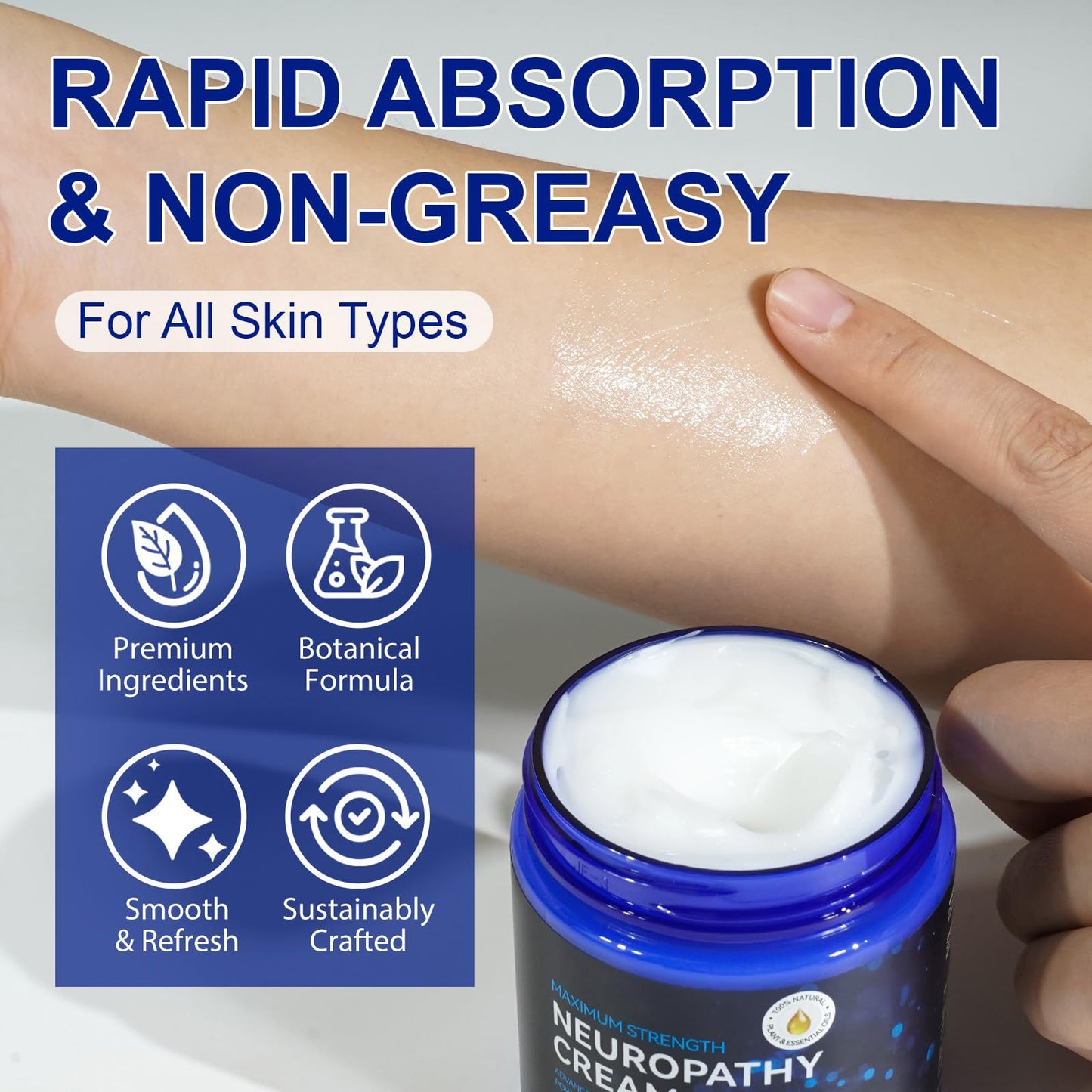 Neuropathy Cream Extra Strength 120g, Neuropathy Nerve Pain Relief Cream Contains Arnica, Vitamin B6 & Lavender, Deep Soothing & Moisturizing - dailyvitalstore