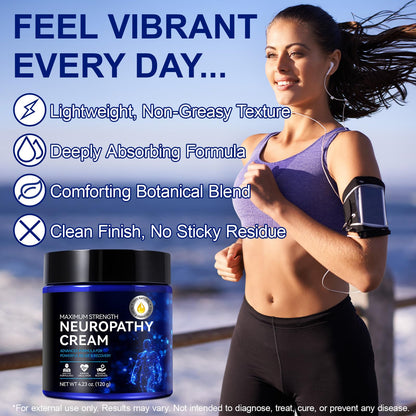 Neuropathy Cream Extra Strength 120g, Neuropathy Nerve Pain Relief Cream Contains Arnica, Vitamin B6 & Lavender, Deep Soothing & Moisturizing - dailyvitalstore