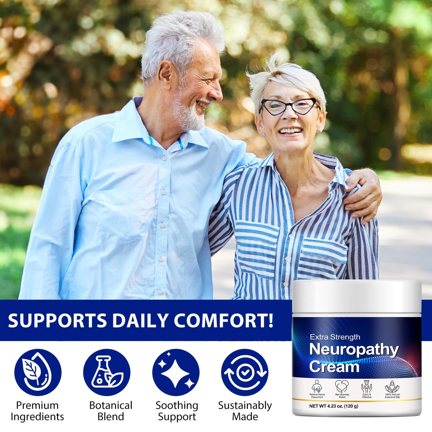Neuropathy Cream for Feet, Legs & Hands – Lightweight, Plant-Based Formula with Cooling Comfort, 120g - dailyvitalstore