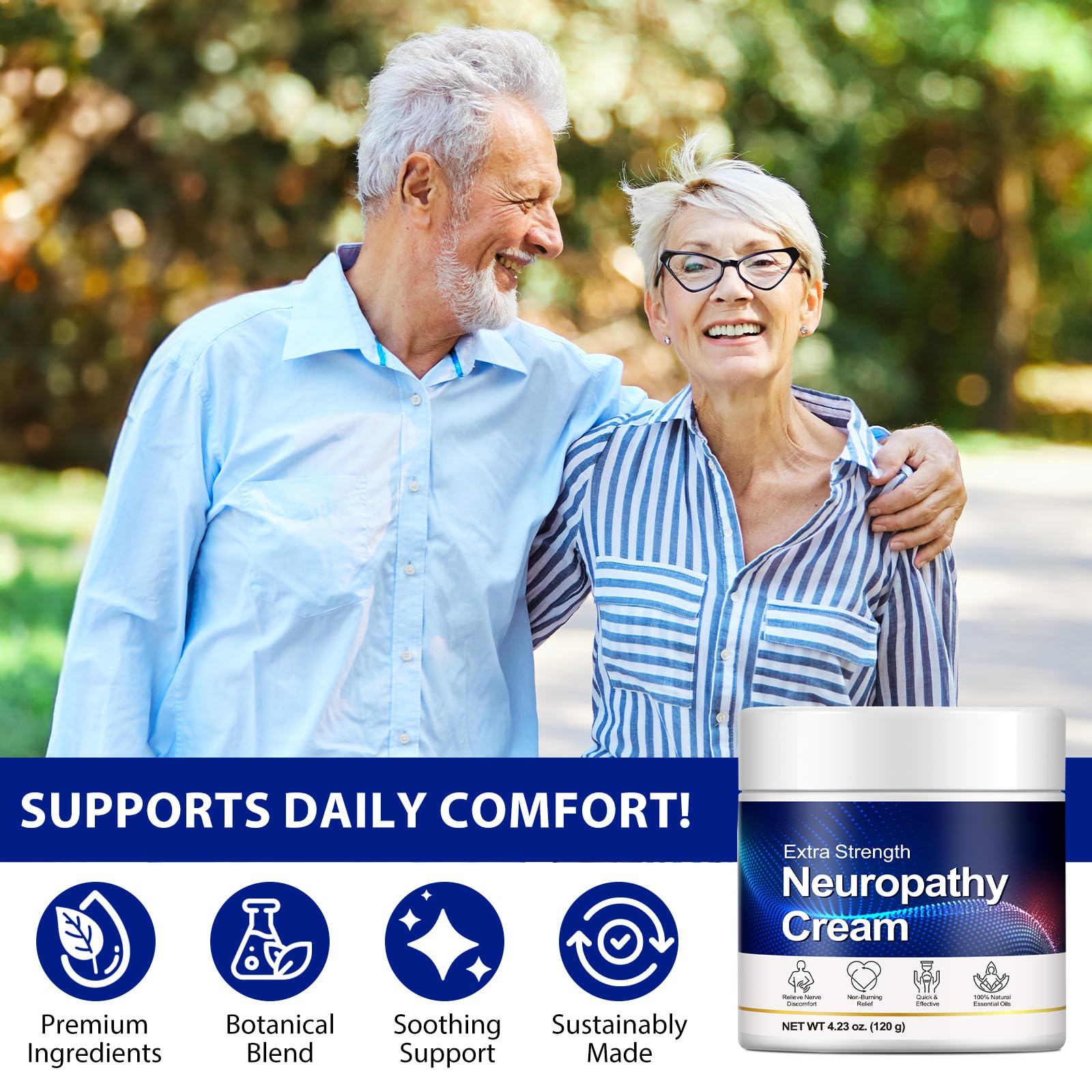 Neuropathy Cream for Feet, Legs & Hands – Lightweight, Plant-Based Formula with Cooling Comfort, 120g - dailyvitalstore