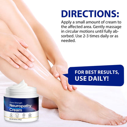 Neuropathy Cream for Feet, Legs & Hands – Lightweight, Plant-Based Formula with Cooling Comfort, 120g - dailyvitalstore