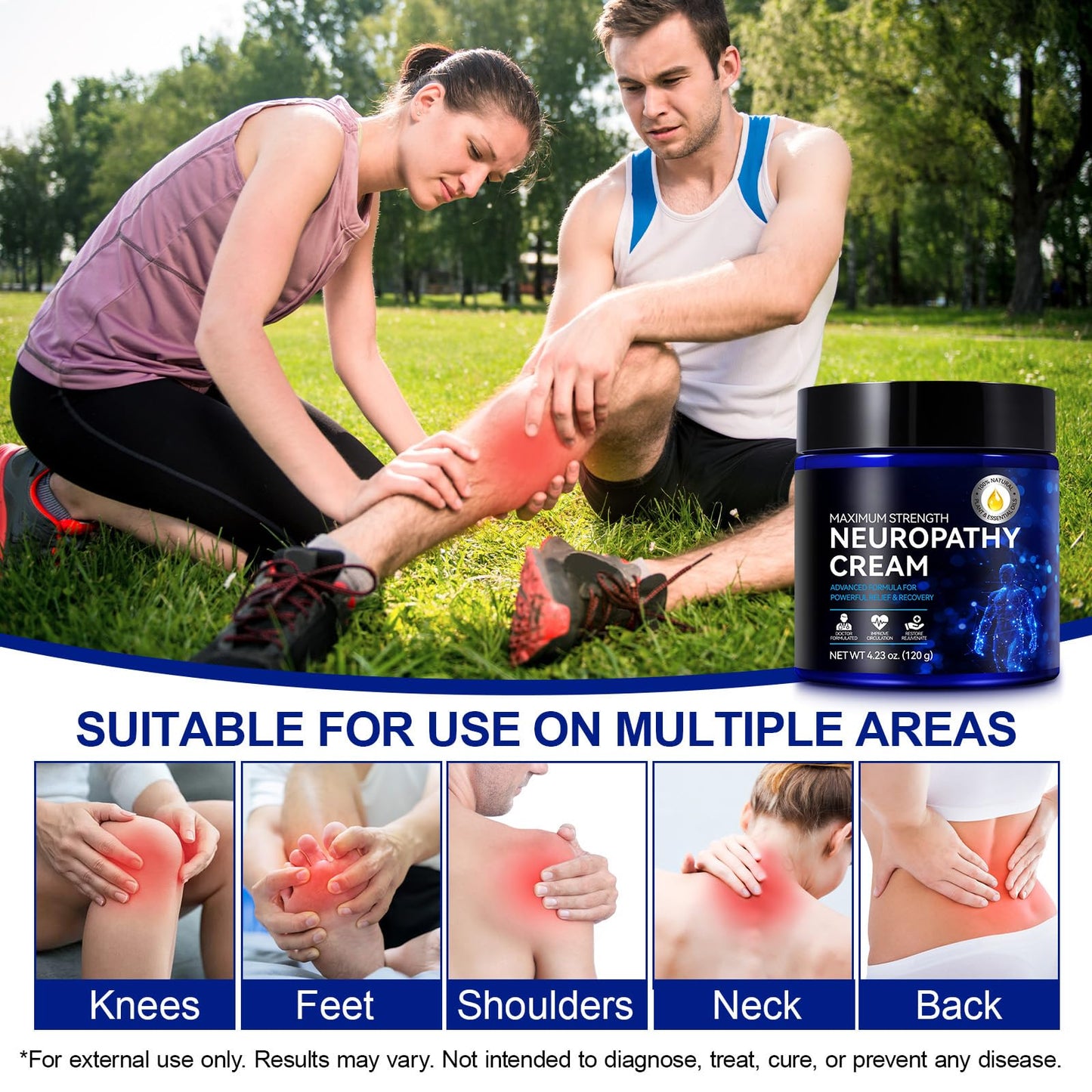 Neuropathy Cream for Feet, Legs & Hands – Lightweight, Plant-Based Formula with Cooling Comfort, 4 oz - dailyvitalstore