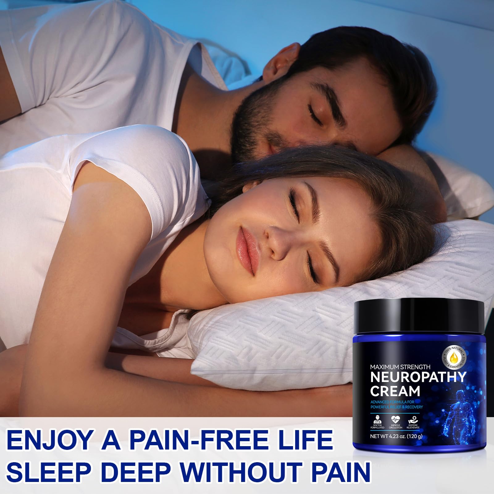 Neuropathy Cream for Feet, Legs & Hands – Lightweight, Plant-Based Formula with Cooling Comfort, 4 oz - dailyvitalstore