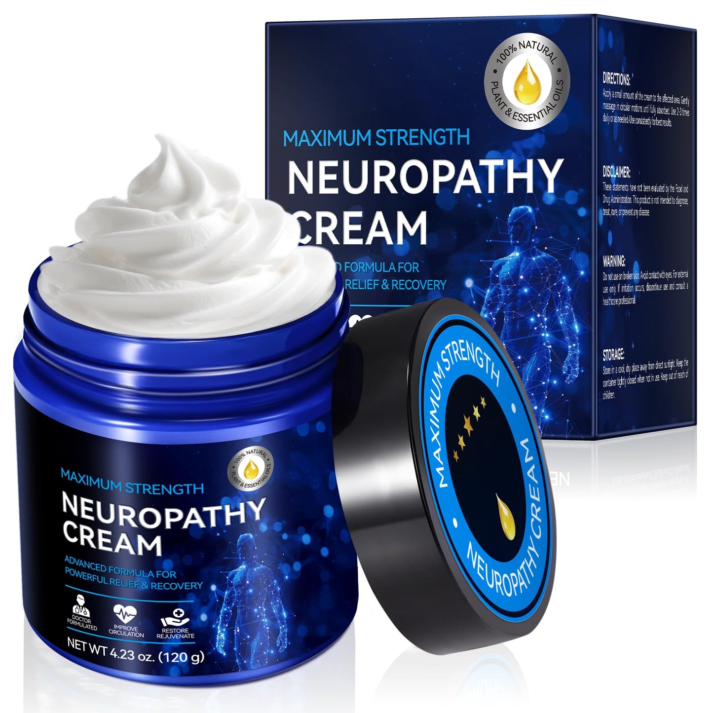 Neuropathy Cream for Feet, Legs & Hands – Lightweight, Plant-Based Formula with Cooling Comfort, 4 oz - dailyvitalstore