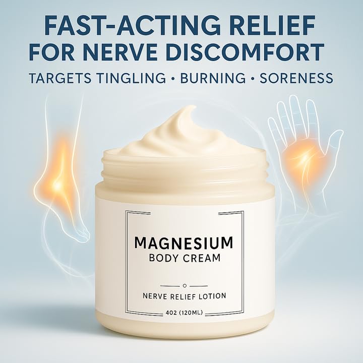 Neuropathy Cream | Nerve Relief Lotion for Feet, Legs & Hands | Magnesium Chloride with Aloe Vera Extract | Non-Greasy Formula for Day & Night Use | Thoughtful Gift for Mama, Dad, Men & Women (1) - dailyvitalstore