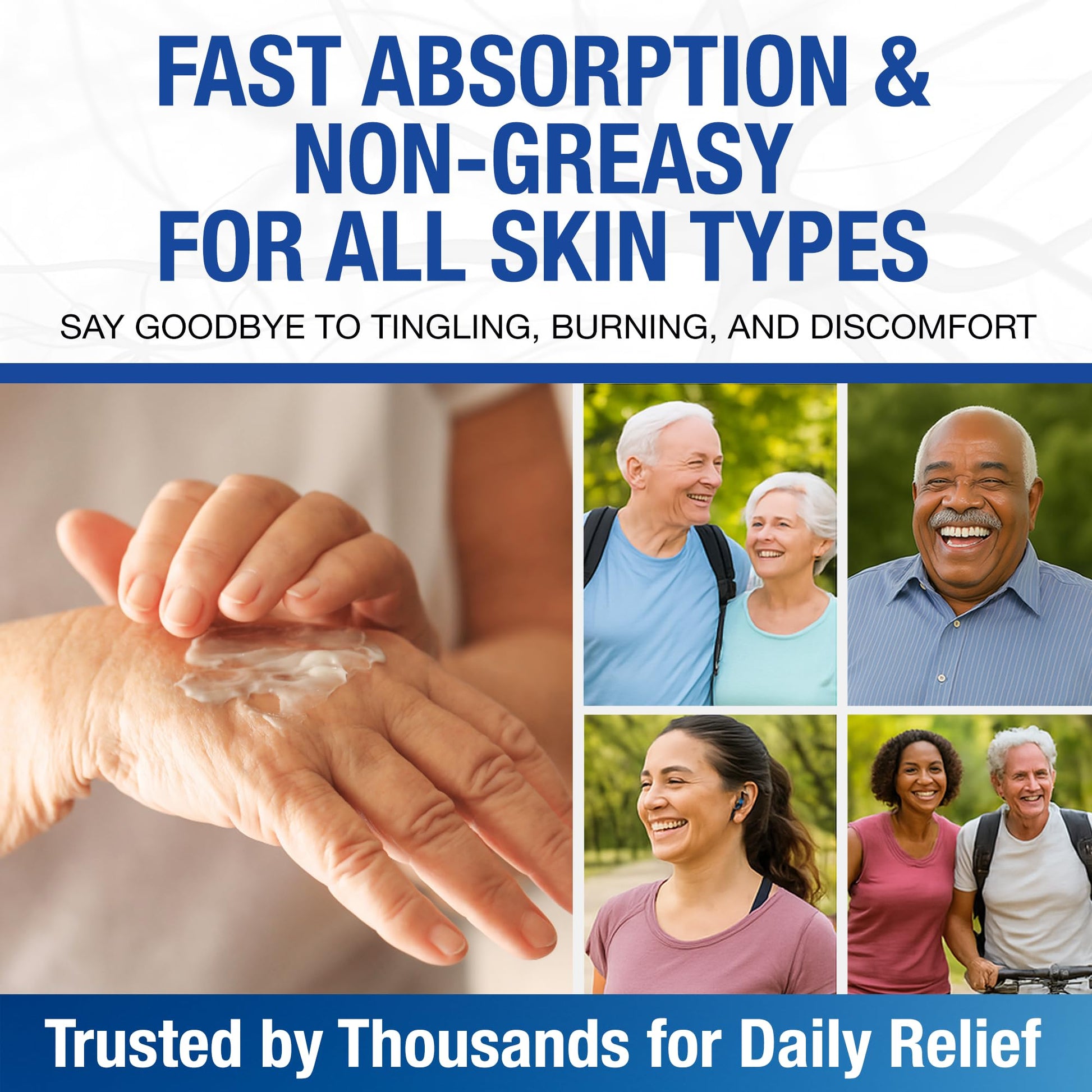 Neuropathy Nerve Relief Cream – Extra Large 8 oz – Maximum Strength for Feet Hands Legs Toes Back – Natural Ingredients Arnica Aloe Vera MSM Vitamins - dailyvitalstore