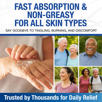 Neuropathy Nerve Relief Cream – Extra Large 8 oz – Maximum Strength for Feet Hands Legs Toes Back – Natural Ingredients Arnica Aloe Vera MSM Vitamins - dailyvitalstore