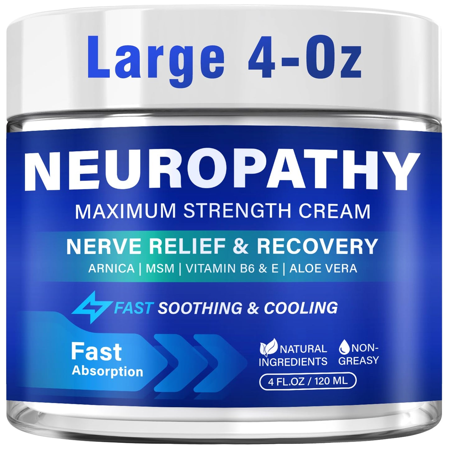Neuropathy Nerve Relief Cream, Large 4 Oz, Nerve Savior for Neuropathy-Maximum Strength for Feet, Hands, Legs ＆ Toes, Neuropathy Cream with Arnica, Vitamin B6, Aloe Vera ＆ MSM, 120 ml - dailyvitalstore