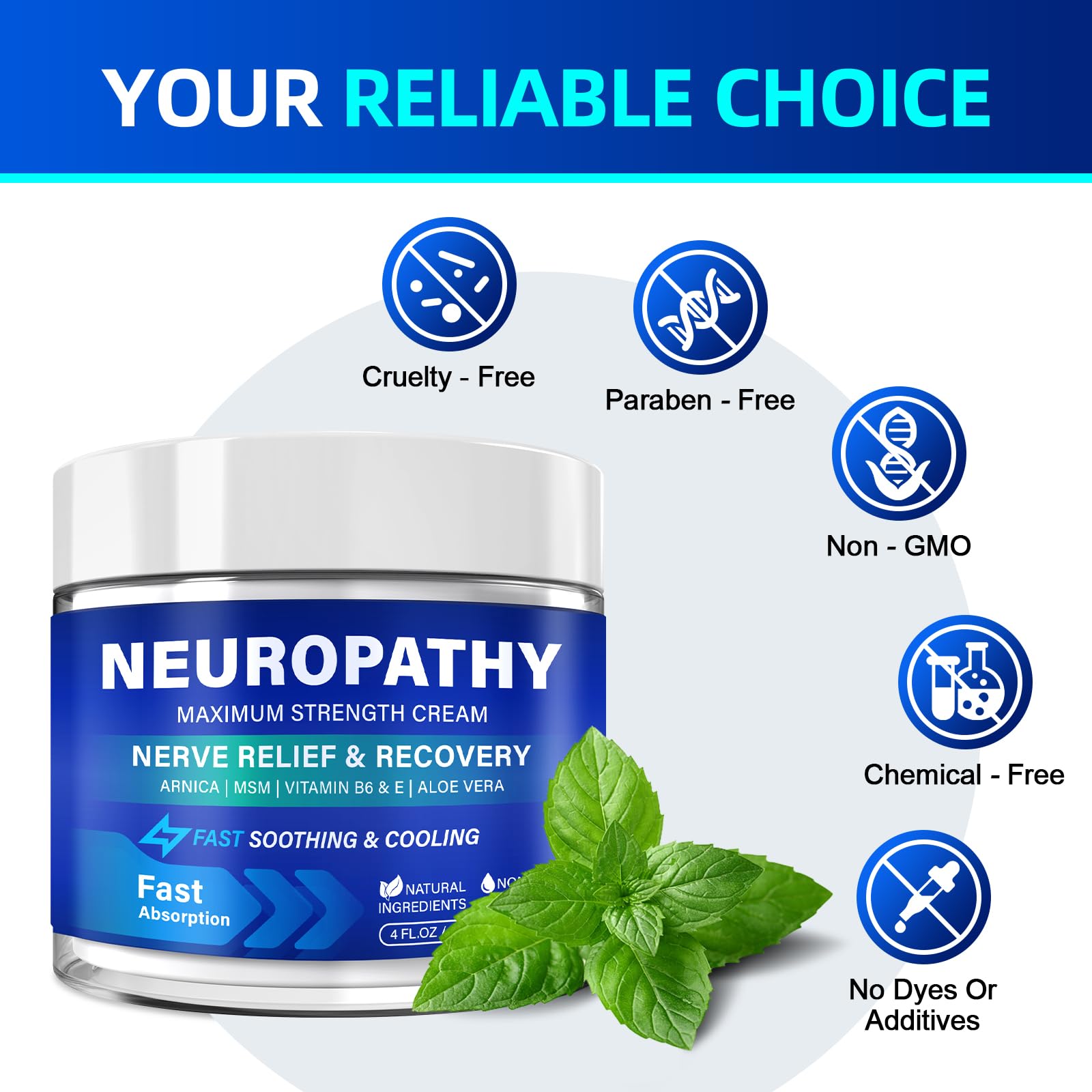 Neuropathy Nerve Relief Cream, Large 4 Oz, Nerve Savior for Neuropathy-Maximum Strength for Feet, Hands, Legs ＆ Toes, Neuropathy Cream with Arnica, Vitamin B6, Aloe Vera ＆ MSM, 120 ml - dailyvitalstore