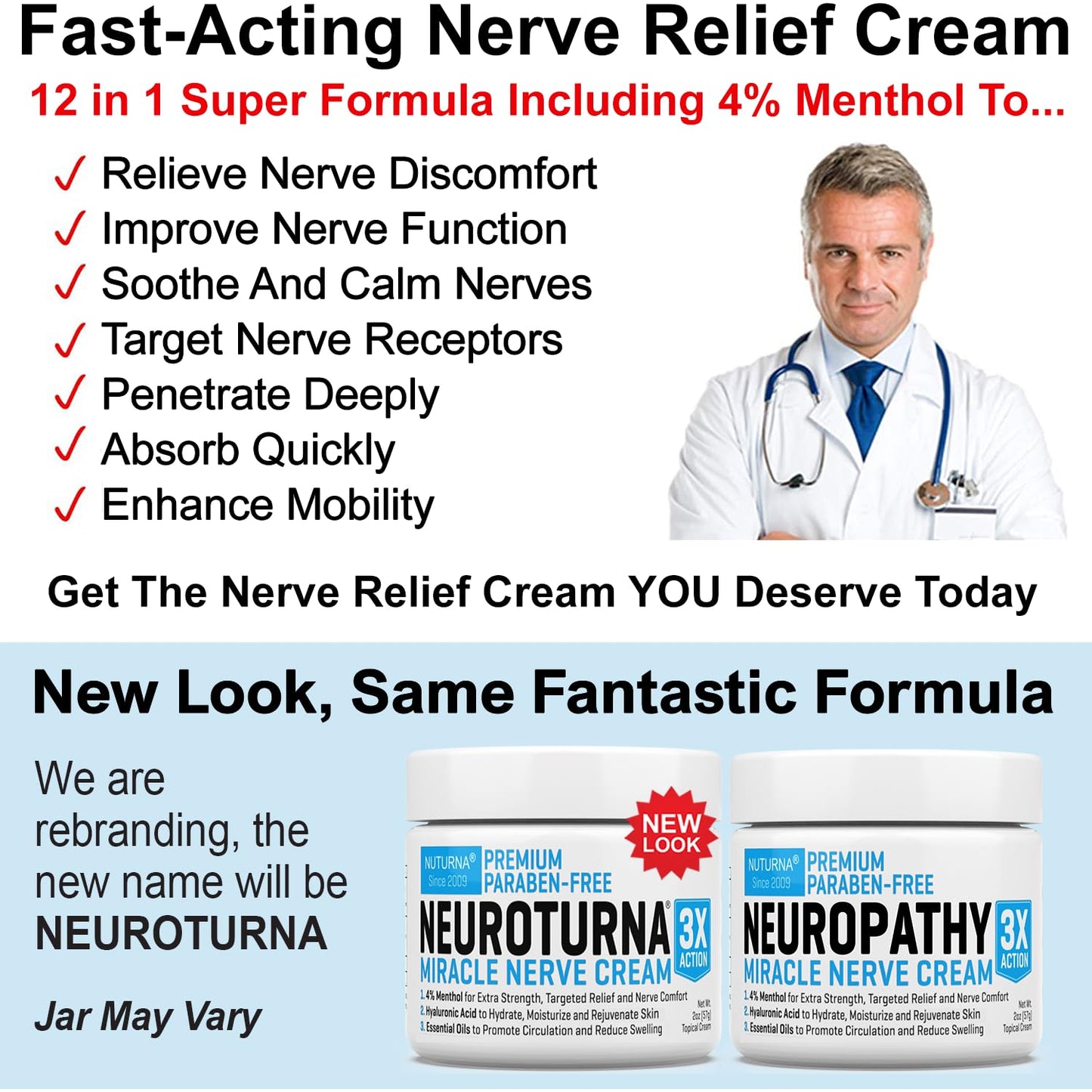 Neuropathy Nerve Relief Cream - Premium Nerve Cream 3X Action for Targeted Relief and Soothing Nerve Comfort - Maximum Strength with 4% Menthol, MSM for Feet Hands Legs Toes & Back - Extra Large 6 Oz - dailyvitalstore