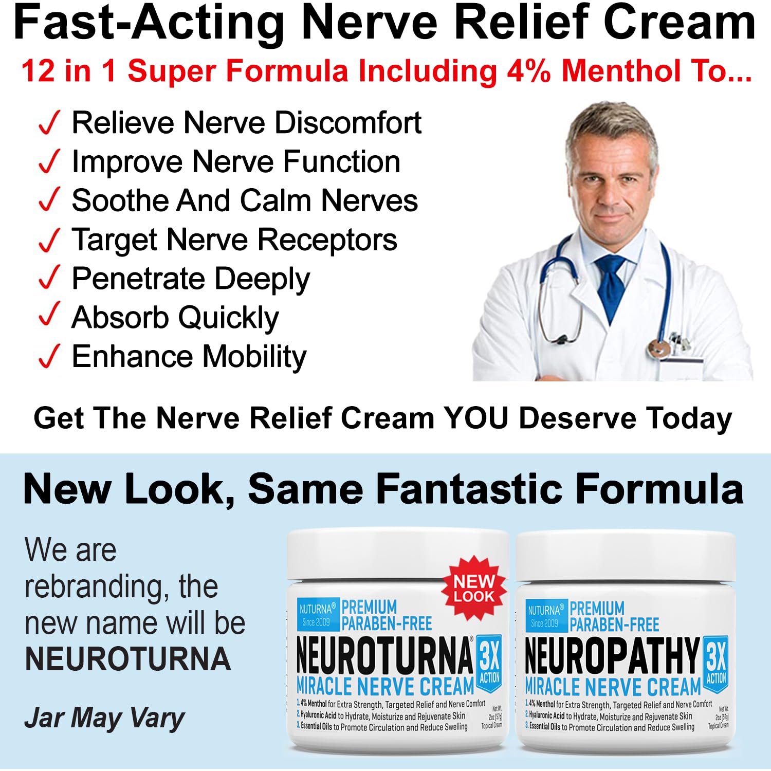 Neuropathy Nerve Relief Cream - Premium Nerve Cream 3X Action for Targeted Relief and Soothing Nerve Comfort - Maximum Strength with 4% Menthol, MSM for Feet Hands Legs Toes & Back - Extra Large 6 Oz - dailyvitalstore